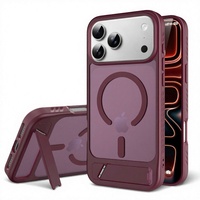 Nouvelle coque de luxe pour iPhone 17 Pro Max, étui de téléphone en gel de silicone magnétique avec support intégré et protection anti-chute