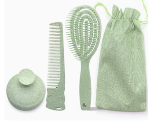 Cepillo Masajeador de Cuero Cabelludo de Paja de Trigo, Cepillo Plano para Champú, Cepillo Desenredante y Set de Peines para Hombres y Mujeres - Product Image 5