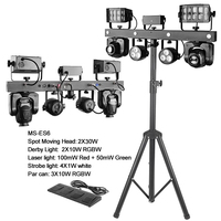 Équipement DJ Portable Professionnel Lumières de Scène Mobiles 6x8W RGBW 4-en-1 LED Par Bar avec Support pour Disco, Concert et Bar