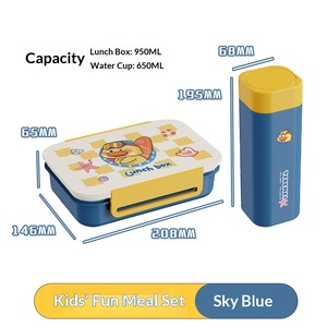 Boîte à lunch en gros pour étudiants, motif dessin animé, avec ensemble boîte à repas fraîche et gourde, compatible micro-ondes - Product Image 3