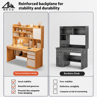 Bureau d'écriture moderne en bois avec étagère pour chambre à coucher ou bureau