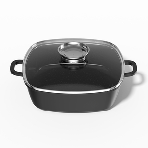 Sartén Rectangular Century de Aleación de Aluminio, Antiadherente, Compatible con Cocina de Inducción, Apta para Lavavajillas, con Tapa de Vidrio - Product Image 5