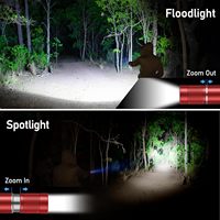 Mini lampe torche LED à zoom, rechargeable USB-C, haute luminosité, portable, en aluminium, pour le camping en extérieur, les situations d'urgence et l'usage quotidien