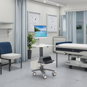 عربة اختبار طبية للمختبرات والمستشفيات مع ذراع شاشة دوار 36 بوصة من البلاستيك ABS وصينية طابعة مخصصة وتصميم مريح لمعدات التشخيص - Product Image 1