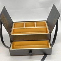 Boîte cadeau rigide à double tiroir avec nœud papillon, finition mate, écologique, double couche, emballage haut de gamme