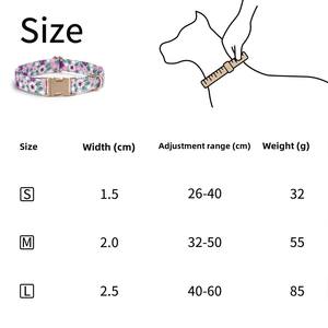 Neues Luxuriöses Blumenmuster Verstellbares Hundehalsband mit Hellgoldener Metallschnalle Personalisiertes Graviertes Haustierhalsband für Kleine Mittlere und Große Hunde - Product Image 3