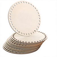 Base de panier en crochet circulaire en bois LONGRIVER, personnalisable en usine, 12 pièces, réutilisable, gravée, pour fournitures de bricolage et de tissage
