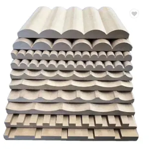 מרקם 3D עץ גל mdf מחורצים קיר פנל מגולף mdf לוחות קיר