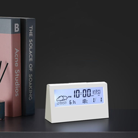 Moderner Minimalismus elektronische Tisch uhr Tisch digitaler Alarm Wohnkultur Zimmer Schlafzimmer Digitales Thermometer Hygrometer mit Uhr