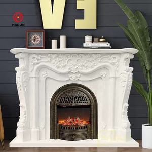 Personalizada tallada a mano naturaleza piedra mármol chimenea manto envolvente - Product Image 6