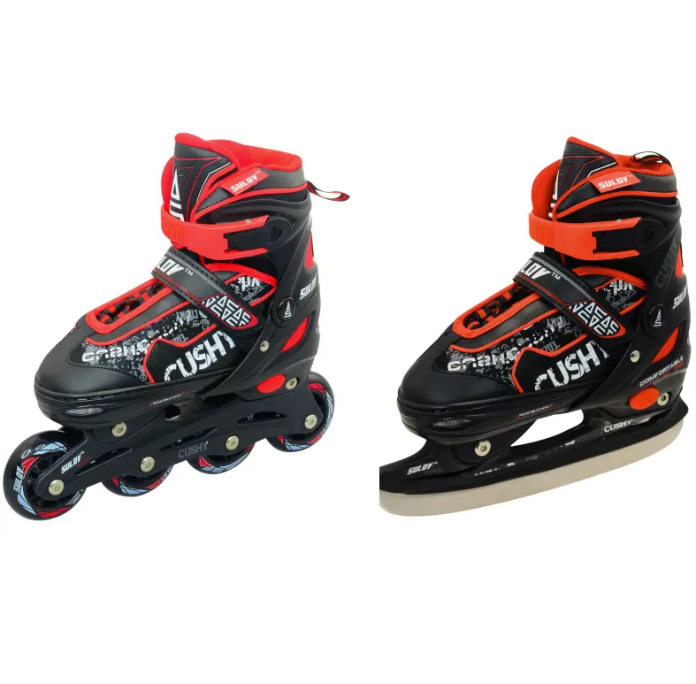 Chất lượng cao có thể tháo rời hoán đổi cho nhau Chassis 2 trong 1 có thể điều chỉnh Inline Ice Skates và Hockey Skates