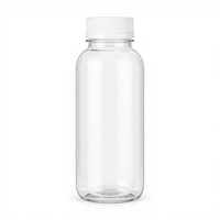 Bouteille en plastique transparente en PET avec bouchon à vis rond pour jus, lait, thé et autres boissons