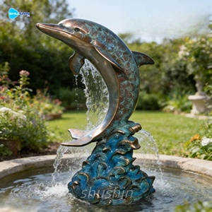 Grande <span class=keywords><strong>Fontana</strong></span> d'Acqua in Bronzo a Forma di Delfino con Tema Animale Moderno, Realizzata con Tecnica di Fusione per <span class=keywords><strong>Arte</strong></span> Paesaggistica da Giardino e Oggetto da Collezione - Product Image 5