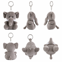 Porte-clés en peluche éléphant gris personnalisé Zaves – Écologique, durable, mignon, breloque de sac, pendentif, mini porte-clés doux pour sac à dos