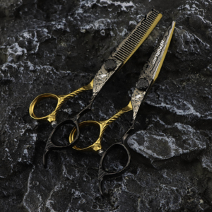 Forbici Professionali per <span class=keywords><strong>Parrucchieri</strong></span> HS-963, 6.0 Pollici, Nero e Oro con Motivo Damascato, Alta Qualità per Bellezza e Acconciatura - Product Image 2