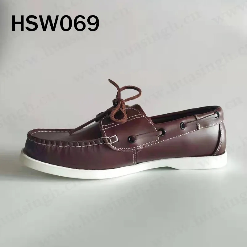 Shoe ZH Red Brown Lace Up Men Leisure Loafer Shoes Anti-odor Flat Driver Shoes For Egypt Market HSW069