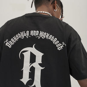 T-shirt en coton uni pour homme, été 2026, nouveau style classique, coupe ample, manches courtes, marque de mode streetwear, style décontracté, 230 grammes, numérique - Product Image 1