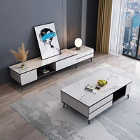 Table basse classique en bois et métal avec rangement, design moderne pour salon