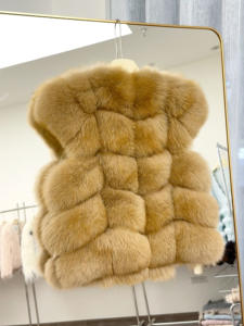 Nouveau femmes coréen INS Style véritable luxe fourrure de renard gilet manteau haut de gamme mode épais <span class=keywords><strong>Trench</strong></span> Long - Product Image 4