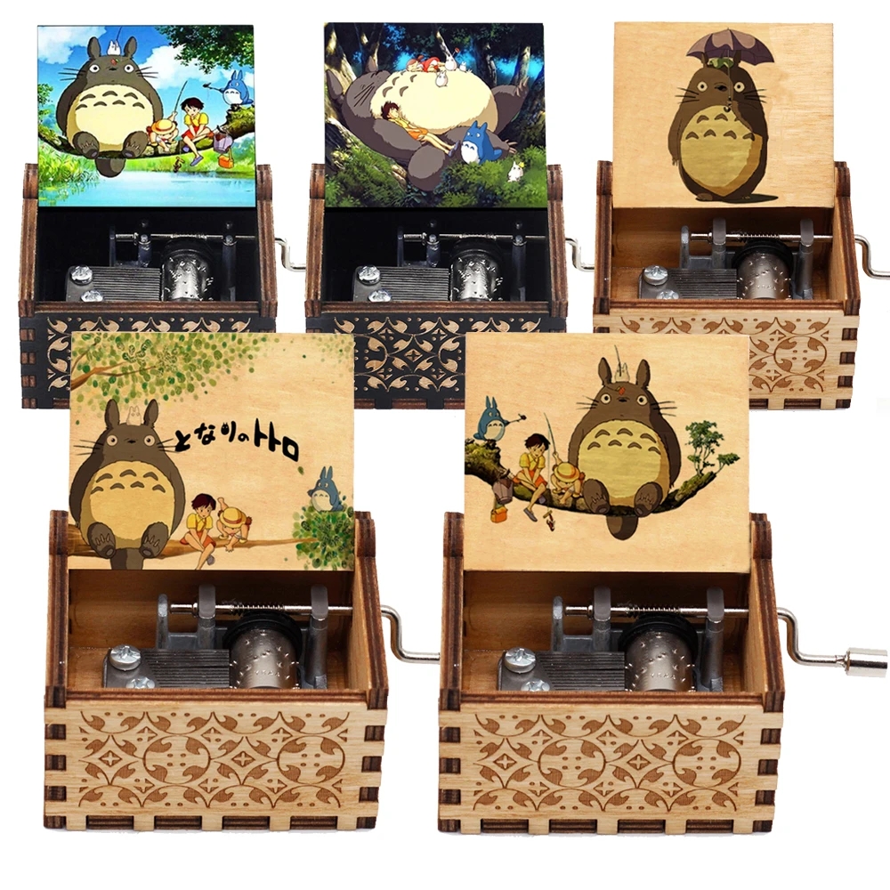16 видов стилей деревянный резной цвет музыкальная шкатулка с изображением героя мультфильма «Мой сосед Тоторо» на Рождество и Хеллоуин; Подарочные игрушки для детей