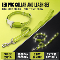 Collier pour chien en caoutchouc PVC avec étiquette privée, longue laisse, ligne réfléchissante blanche, résistant aux intempéries pour chiens