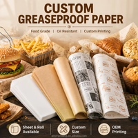 Sac en papier jetable anti-graisse avec logo personnalisé, revêtement PE de qualité alimentaire, pour emballage de sandwichs, doublure de cuisson, restauration rapide