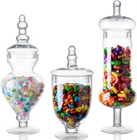 Bocaux de Rangement Décoratifs de Luxe en Verre Transparent Grand Format pour Bonbons Buffet avec Couvercle