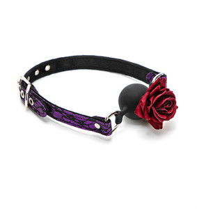 كرة سيليكون على شكل وردة للعبودية الجنسية مع كمامة للفم مفتوحة ألعاب جنسية للبالغين - Product Image 3