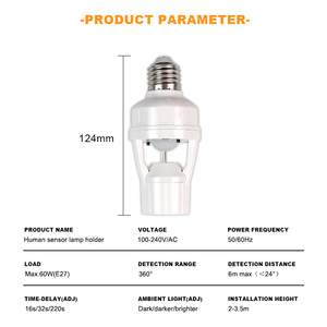 Ac110v 220V Có Thể Điều Chỉnh E27 Thông Minh Đèn Bóng Đèn Chủ PIR Cảm Biến Chuyển Động Tự Động On/Off Vít Dip Mã Cảm Biến Chuyển Động Đèn Chủ - Product Image 2