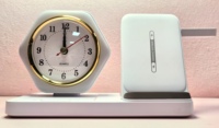 Support de charge sans fil de bureau 15W avec horloge, veilleuse, indicateur LED, design pliable pour téléphones portables, écouteurs, montres connectées