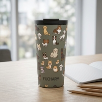 Mug à café isotherme en acier inoxydable à double paroi, isolation thermique de 12 à 24 heures, design de dessin animé écologique, couvercle sécurisé, cadeaux