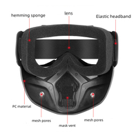 Nouveau casque ouvert à la mode avec masque de lunettes à visière détachable léger résistant au vent et à la poussière pour les motos et l'extérieur
