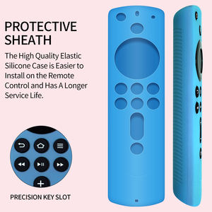 Étui de protection en silicone bleu adapté pour Ama & zon 2rd Gen <span class=keywords><strong>Fire</strong></span> <span class=keywords><strong>TV</strong></span> Stick Remote Cover Case, antichoc, antidérapant (1pcs) - Product Image 6