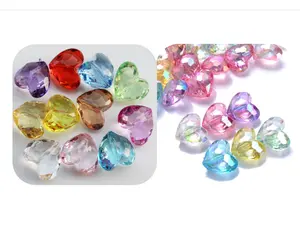 Wholesale 19mm Heart Acrylic Beads Transparent Jewelry Making Clear Color