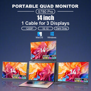 Monitor Cuádruple IPS de 14 Pulgadas para Laptop, 1 Cable para 3 Pantallas, Extensor de Monitor Portátil con Patente para Windows y MacOS - Product Image 2