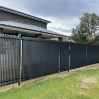 Ensembles de portails en aluminium pour clôture de jardin 4x6 pieds, panneau de clôture à lattes métalliques noires pour villa, garde-corps de sécurité extérieur