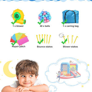 Bước 4 lâu đài bouncy trẻ em bơm hơi vui vẻ với hồ bơi trượt, lâu đài bơm hơi nhỏ trong nhà được sản xuất bởi nhà sản xuất - Product Image 5