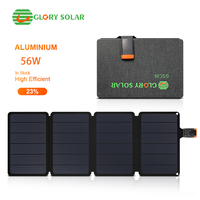 56W Draagbare Opvouwbare Zonnepaneel Powerbank Draadloze Oplader voor Telefoon met Licht Rugzak Oplader voor Mobiele Apparaten
