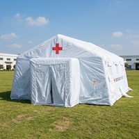 Tente d'hôpital de campagne gonflable à déploiement rapide avec matériau PVC imperméable et certification CE pour une utilisation médicale d'urgence