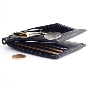 Portefeuille fin pour homme en cuir <span class=keywords><strong>noir</strong></span>, directement de l'usine - Product Image 3
