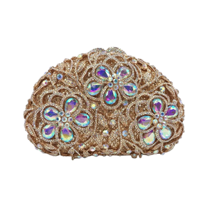 Bolso de Mano de Cristal Floral para Mujer, Estilo Vintage Chic, con Pedrería, Bolso de Noche de Lujo para Boda o Cóctel - Product Image 3