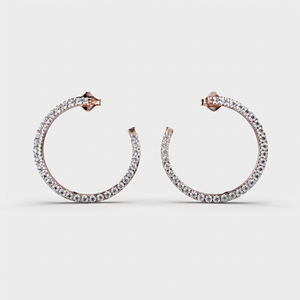 ต่างหูเพชรทรงลูกแพร์และทรงกลม 2 กะรัต ประดับทอง 14K ของ Apricot Jewels ได้รับการรับรองจาก IGI เครื่องประดับเจ้าสาวลายดอกไม้สุดคลาสสิก - Product Image 1