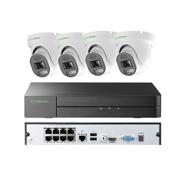 GAU-DFD-M8SS-K4 4K 8MP 16 Channel NVR 4pcs Sony IMX415 CCTV IP POE Dome Camera System Two-way Audio Home Security Kits