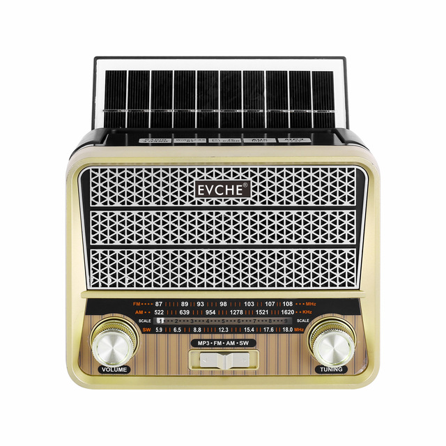 Solar-powered full-band radio flashlight speaker emergency portable charging stereo portable