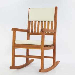 New Design Customized Logo <b>Comfortable</b> Outdoor Adults Wooden Rocking <b>Chair</b> with Cushions - Product Image 1