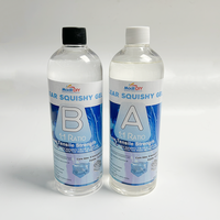 Gel de silicone liquide transparent 1:1 pour moulage DIY, matériau souple et moelleux pour jouets anti-stress 500gA+500gB