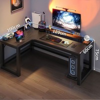 Bureau de jeu en forme de L |   Minimalisme moderne en fibre de carbone noire |   Ordinateur d'angle robuste, résistant à la saleté, grande capacité, pour une personne