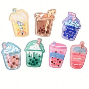 Imanes de nevera acrílicos impermeables con diseño personalizado de perlas de té con leche, holograma de estrella y letras impresas en letterpress, regalo promocional - Product Image 1