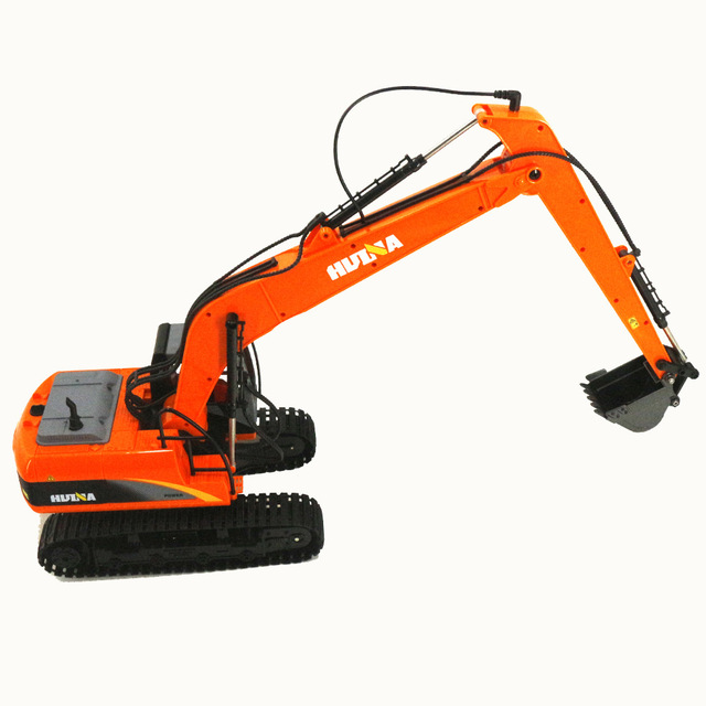 1/14 Scale Remote Control Excavator Toy Truck 15 Channels RC Alloy Excavator Vehicle Kids Electric Construction Vehicle Toy