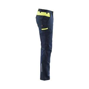 BLAKLADER - 144818328633C48 Industry <b>trousers</b> stretch with <b>knee</b> <b>pad</b> pockets Dark navy blue/Yellow <b>WORK</b> <b>TROUSERS</b> - Product Image 3